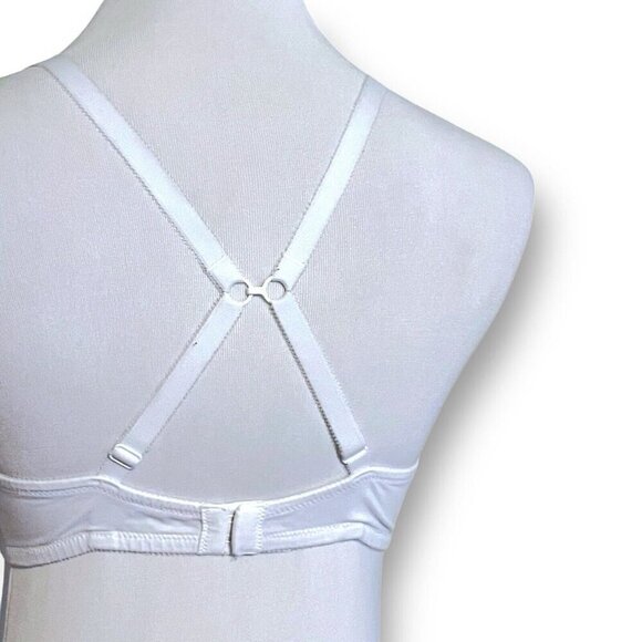 Ambrielle 34D Bra White Cotton Padded Push Up Demi Underwire T-shirt - Picture 9 of 10